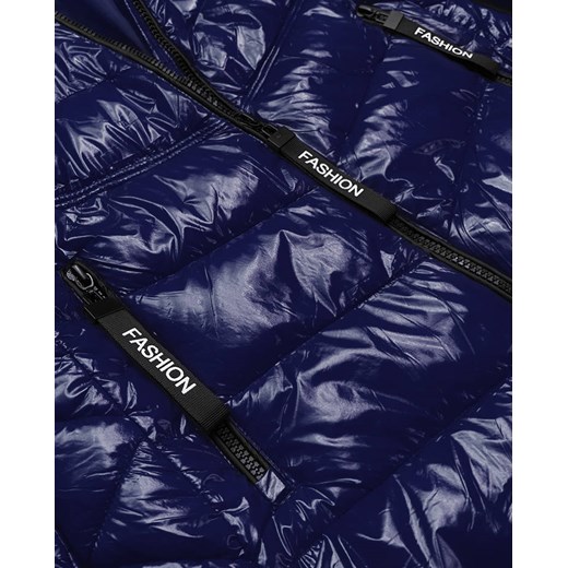 Kurtka damska granatowa Goodlookin.pl krótka nylonowa z kapturem 