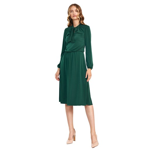 Zielona sukienka z fontaziem - S186 ze sklepu Świat Bielizny w kategorii Sukienki - zdjęcie 124441491
