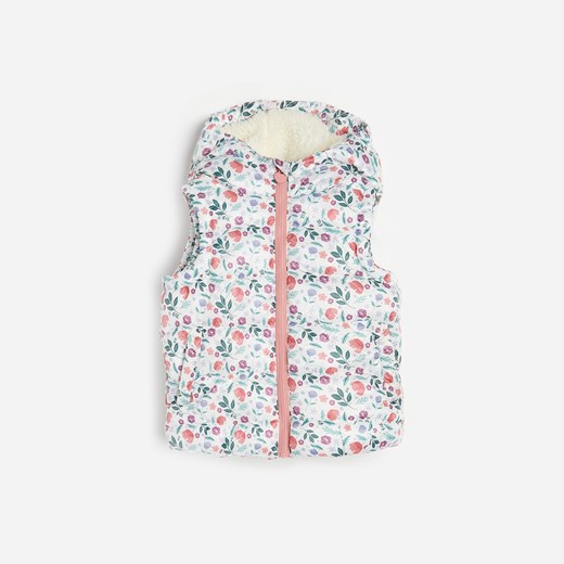 Reserved - Pikowana kamizelka w kwiaty - Kremowy Reserved 92 okazja Reserved