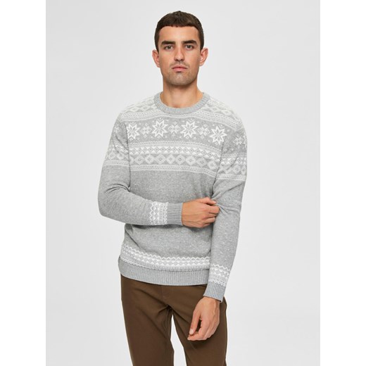 Selected Homme Sweter Szary Selected Homme M wyprzedaż BIBLOO
