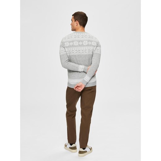 Selected Homme Sweter Szary Selected Homme M BIBLOO wyprzedaż