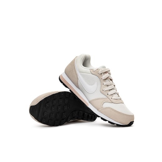 Buty sportowe damskie Nike sneakersy md runner skórzane beżowe sznurowane 