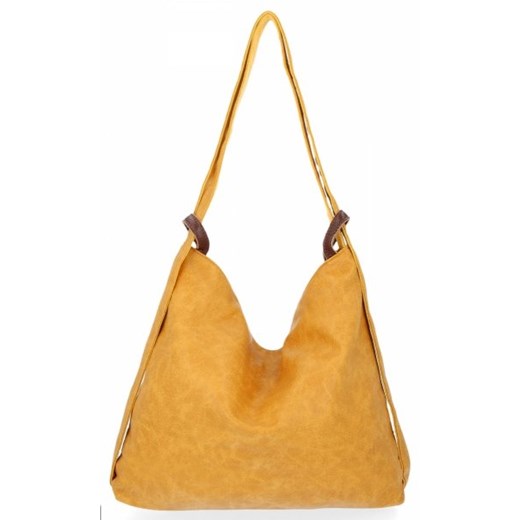 Andrea Massi shopper bag żółta bez dodatków duża 