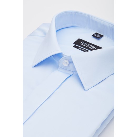 Niebieska bawełniana koszula na spinki Recman Versone 2896 slim fit Recman 188/194/40 Eye For Fashion