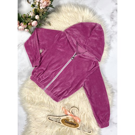Bluza welurowa dla dziewczynki Velvet - Fuksja 164-170 cm Vanilove