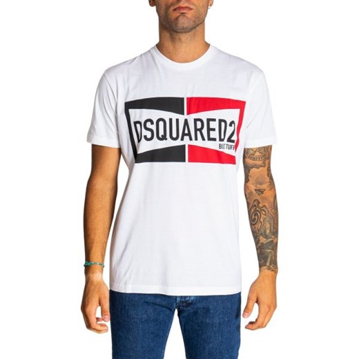dsquared2 - Dsquared2 T-shirt Mężczyzna - LOGO CENTRALE - Biały Dsquared2 3XL Italian Collection