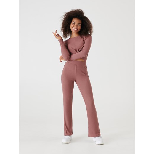 Sinsay - Spodnie flare - Fioletowy Sinsay L Sinsay