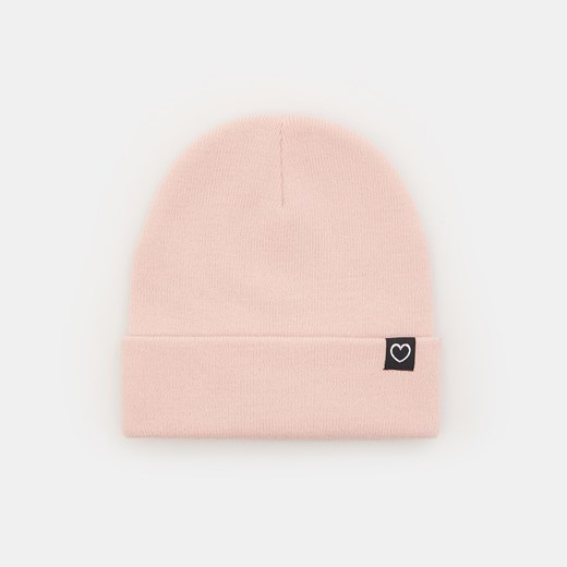 Sinsay - Czapka beanie z naszywką - Różowy Sinsay Jeden rozmiar Sinsay