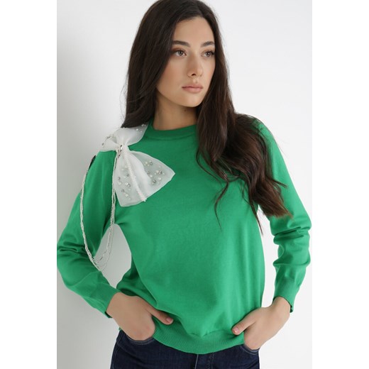 Zielony Sweter Baalat S Born2be Odzież