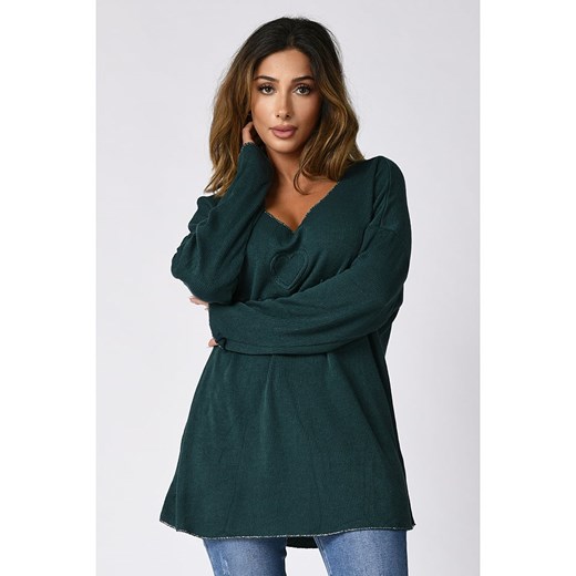 Sweter "Mumbai" w kolorze zielonym Plus Size Company 44/46 okazyjna cena Limango Polska