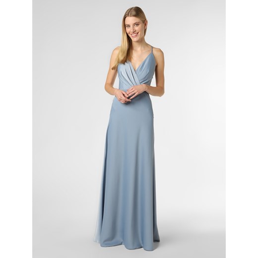 Marie Lund sukienka niebieska balowe z dekoltem v 
