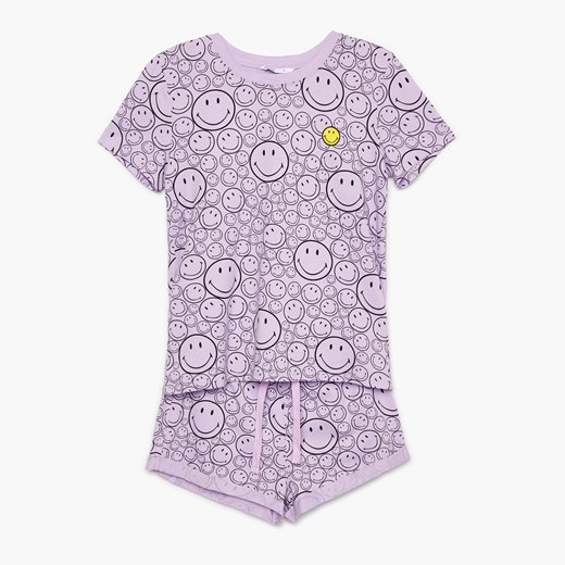 Cropp - Dwucześciowa piżama Smiley® - Fioletowy Cropp S Cropp