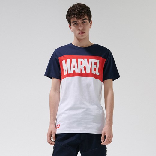 Cropp - Koszulka Marvel - Granatowy Cropp XS Cropp wyprzedaż