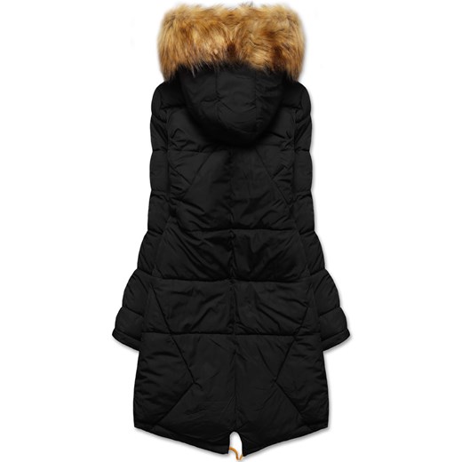 Czarna zółta zimowa dwustronna pikowana kurtka płaszczyk parka M136 Dramond S dramond.pl okazyjna cena