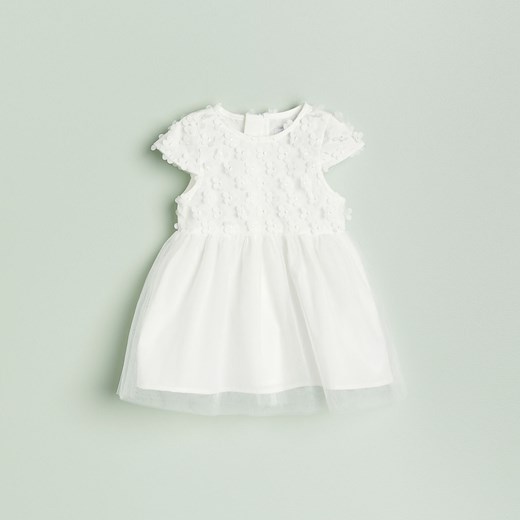 Reserved - Sukienka z tiulową spódnicą - Biały Reserved 86 okazyjna cena Reserved