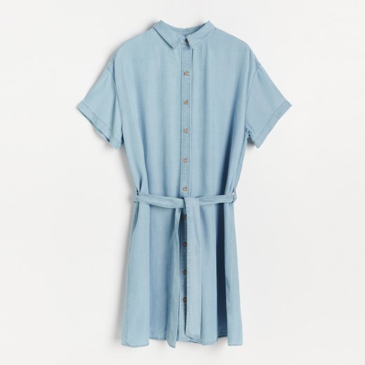 Reserved - Sukienka z Tencel™ Lyocellu - Niebieski Reserved 40 Reserved wyprzedaż