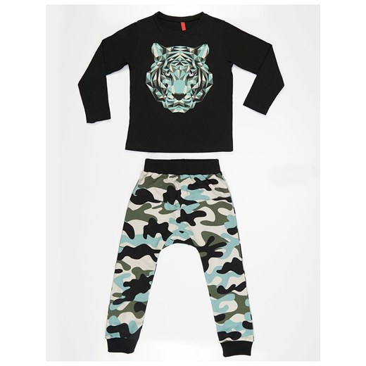 2-częściowy zestaw bielizny "Camo Tiger" w kolorze czarno-turkusowym Deno Kids 134 Limango Polska wyprzedaż