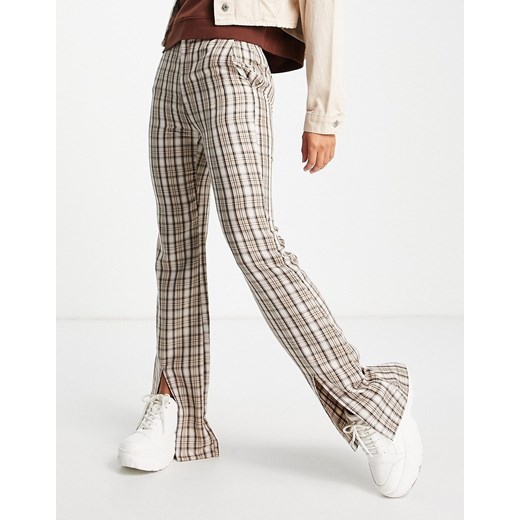Daisy Street – Dopasowane spodnie w kratę w stylu vintage z szerokimi nogawkami, Daisy Street 34 Asos Poland