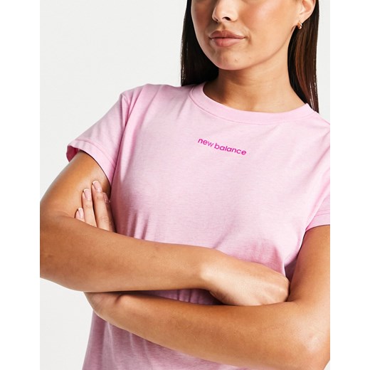New Balance – Relentless – Różowy T-shirt z małym logo i okrągłym dekoltem New Balance XL Asos Poland