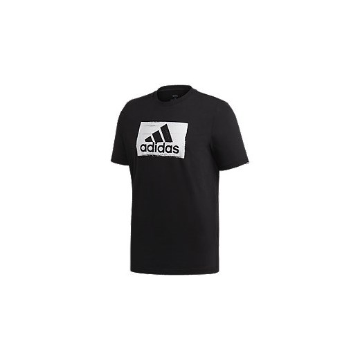 Czarna koszulka męska adidas z białym logo S, Deichmann