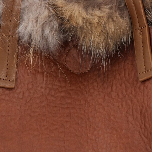 Brązowa shopper bag Potri lakierowana wakacyjna ze skóry ekologicznej 