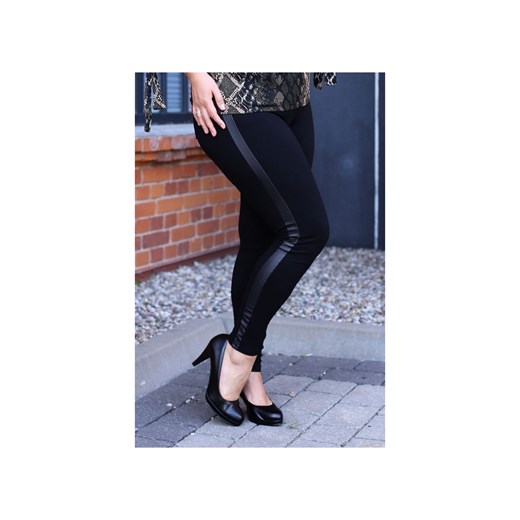 POLSKIE czarne legginsy plus size z wysmuklającym paskiem – WYSOKI STAN ALICE, Xxl (44-46) Sklep XL-KA