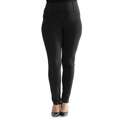 POLSKIE czarne antycelulitowe legginsy plus size z kieszeniami - NELL, Rozmiar - 2xl (44-46) Sklep XL-KA