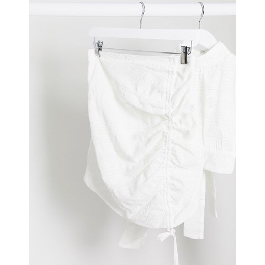 Rare – London – Biała marszczona spódnica mini – część zestawu-Biały Rare 40 Asos Poland