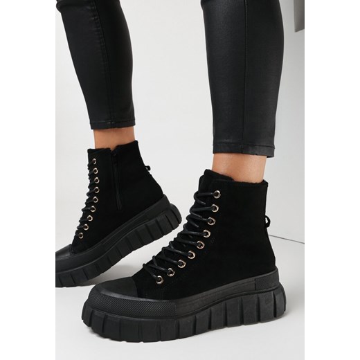 Workery damskie Born2be z zamszu czarne