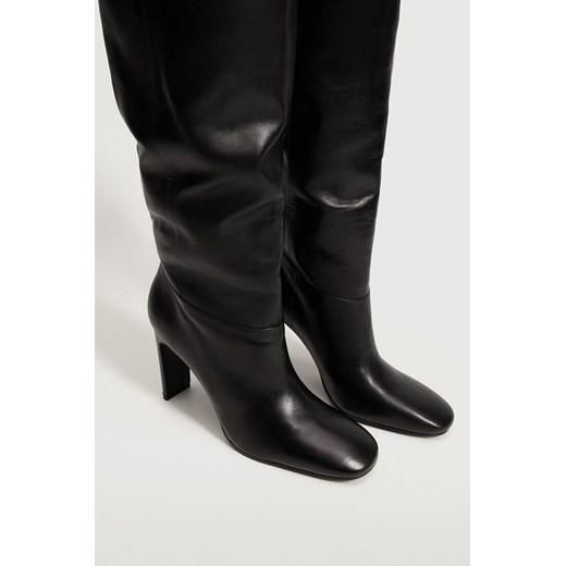 Mango kozaki damskie eleganckie skórzane jesienne 