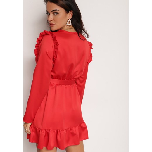 Czerwona Sukienka Satynowa Moregale Renee S Renee odzież