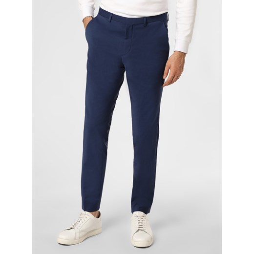 HUGO Męskie spodnie od garnituru modułowego Mężczyźni Super Slim Fit indygo jednolity ze sklepu vangraaf w kategorii Spodnie męskie - zdjęcie 125283824