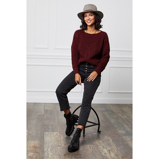 Sweter damski Alice & Charlotte z okrągłym dekoltem 
