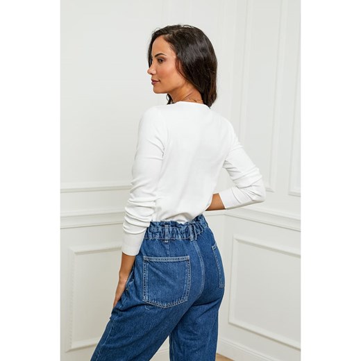 Sweter damski Soft Cashmere z okrągłym dekoltem biały 