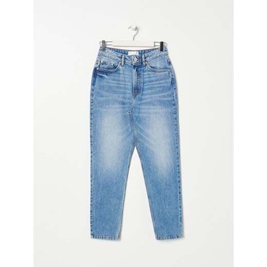 Sinsay - Jeansy mom high waist - Niebieski Sinsay 38 Sinsay