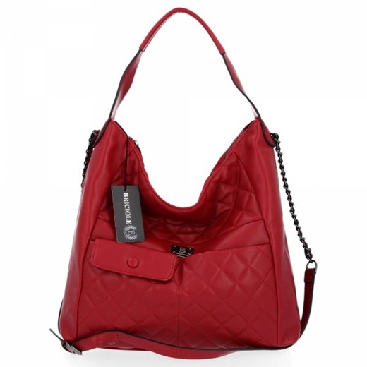 Shopper bag czerwona Briciole pikowana mieszcząca a7 glamour 