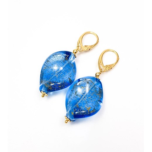 Kolczyki Liście Niebieskie - biżuteria szkło Murano Skarby Murano Skarby Murano