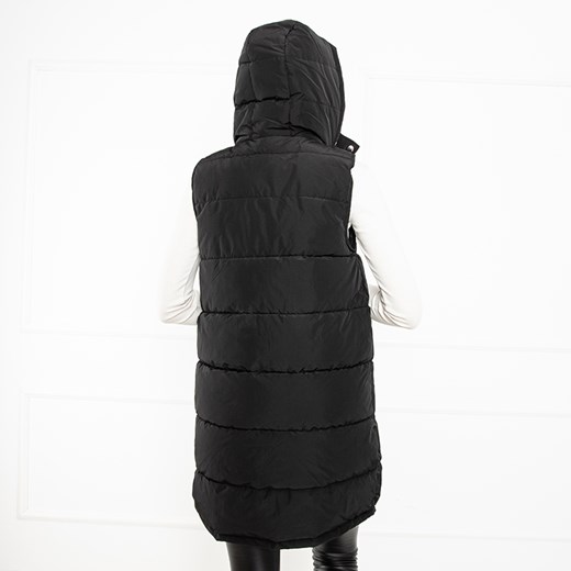 Czarna długa pikowana kamizelka - Odzież Royalfashion.pl L - 40 royalfashion.pl