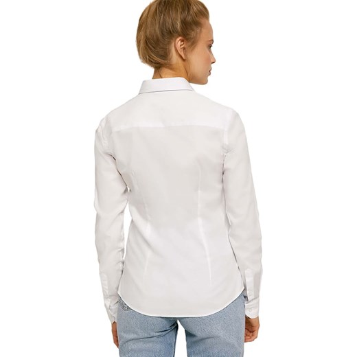 Koszula damska Polo Club z bawełny biała z kołnierzykiem z długim rękawem elegancka na wiosnę 