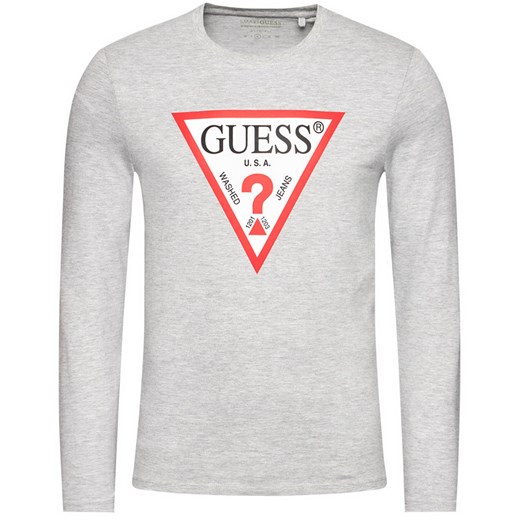 T-shirt męski Guess z długim rękawem z napisem 