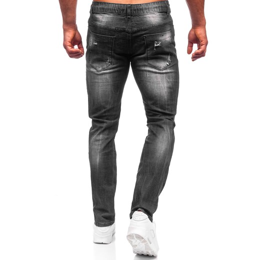 Czarne spodnie jeansowe męskie regular fit Denley MP005N S okazja Denley