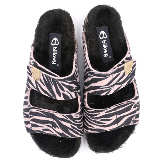 Klapki w kolorze jasnoróżowo-czarnym Billowy 36 okazja Limango Polska