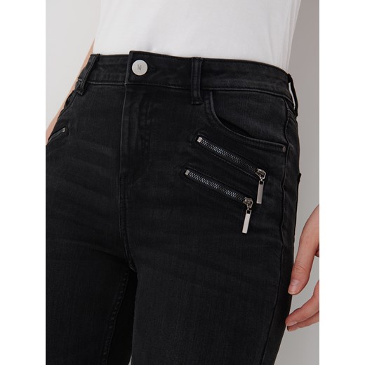 Mohito - Jeansy skinny z zamkami - Czarny Mohito 34 Mohito