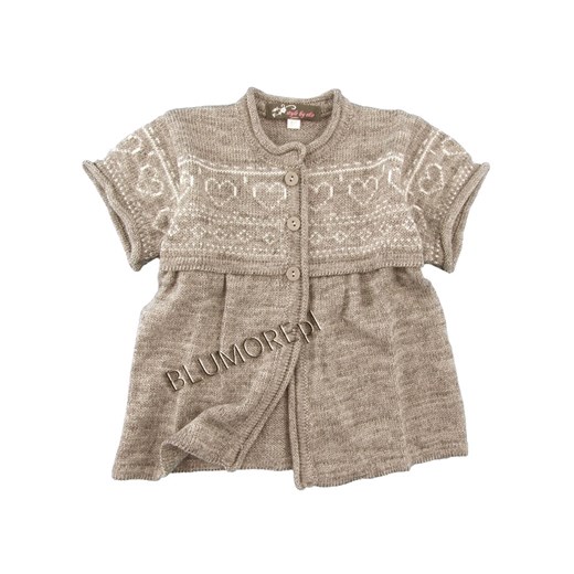 Praktyczny beżowy sweter dla dziewczynki 68 - 104 blumore-pl szary akryl