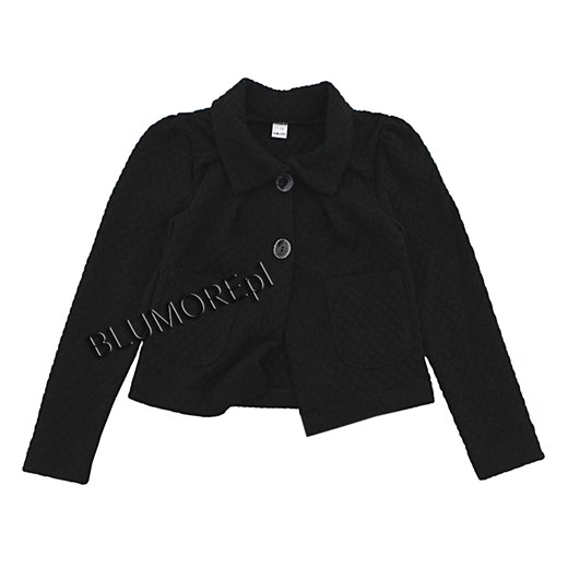 Cudny czarny sweterek dla dziewczynki 128 - 158 blumore-pl czarny abstrakcyjne wzory