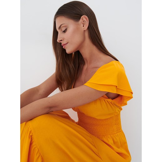 Mohito - Bawełniana sukienka midi - Pomarańczowy Mohito XL Mohito