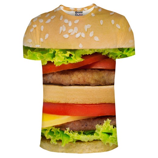 T-Shirt Hamburger boutiquelamode-com brazowy krótkie