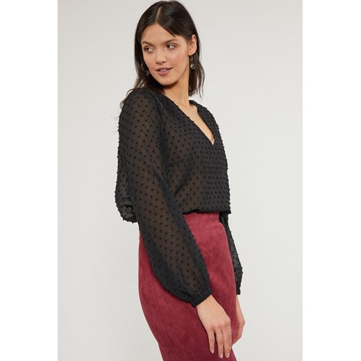 Bluzka damska Femestage casual z długimi rękawami z dekoltem w literę v 