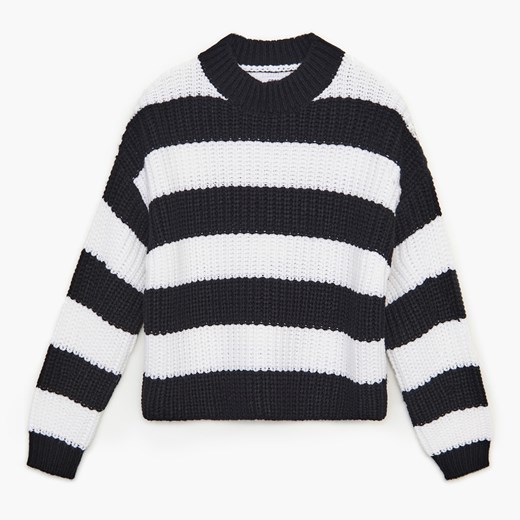 Cropp - Sweter w paski - Czarny Cropp XL Cropp