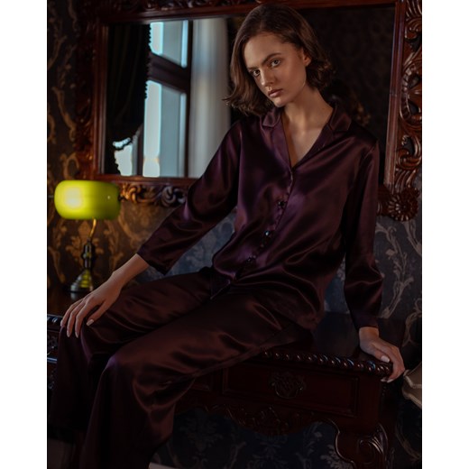 Jedwabna piżama dwuczęściowa Siena – bordo - L SOFLUFFY
